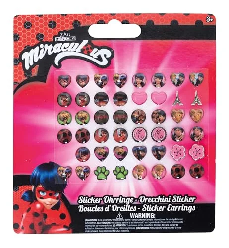 Joy Toy 65984 Miraculous: Tales of Ladybug & Cat Noir figurer karaktär klistermärken örhängen på backercard 13 x 0,2 14 cm, flickor, normal 8058150659847 Joy Toy 65984 Miraculous: Tales of Ladybug & Cat Noir figurer karaktär klistermärken örhängen på backercard 13 x 0,2 14 cm, flickor, normal 8058150659847