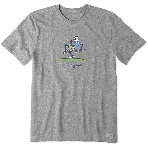Life Is Good herr vintage Crusher grafisk T shirt Putt Golf Jake, Ljung grå, XL 192792547754