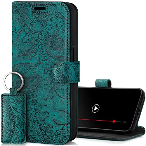 SURAZO Mobiltelefonfodral Samsung Galaxy M54 - Vikbart Äkta Läder med Magnet, Kortfack, RFID-skydd, Flip-Skal, Plånbok 5904223603169