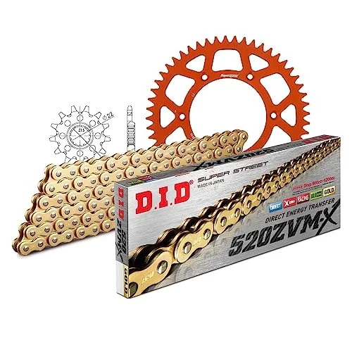 Kedjesats DID Alu 520ZVM X/116 oändligt orange för Husqvarna FE, Husaberg KTM SX F Racing EXC i.e. Sixdays 250505 ccm årsmodell 20032020 4068202124586