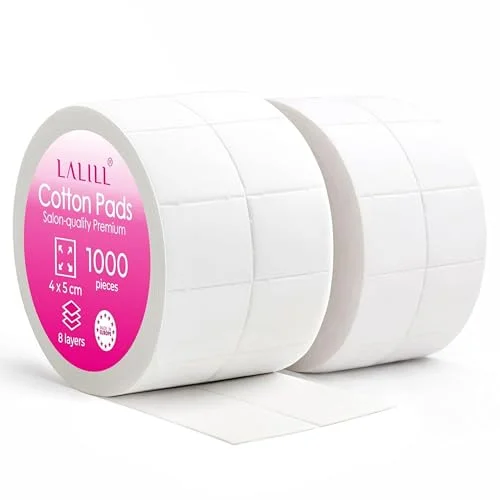 LALILL 1 000 luddfria tamponger för Cleaner, Aceton Remover Nageldesign manikyr våtservetter luddfri cellulosa gel, lack, naglar 5905943670158