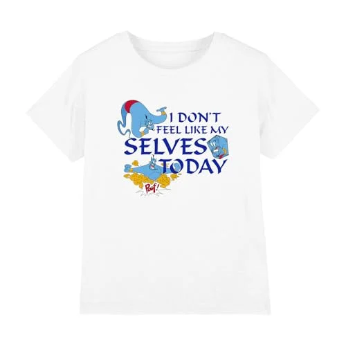 Aladdin The Genie I Don't Feel Like My Selves Today unisex barn t shirt, vit, 5 6 år, Vitt, År 5052777134407