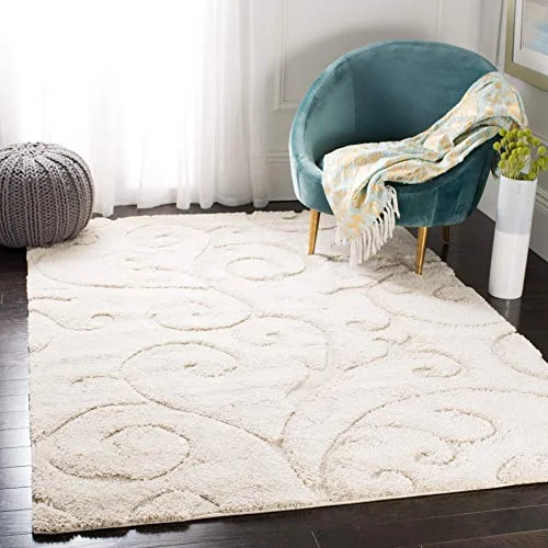Safavieh "Chester" Shag matta, grädde/beige, 99 x 160 5,0 cm P samtida 3' 3" 5' Cream/Cream 889048196049