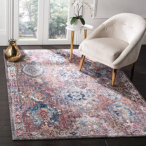 Safavieh samtida handtuftad rektangel område matta, abstrakt kollektion, ABT141, i grå/svart, 122 x 183 cm för vardagsrum, sovrum eller valfritt inomhusutrymme 889048396432