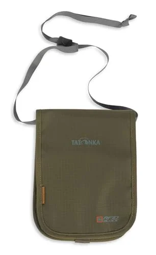 Tatonka Bröstväska Hang Loose RFID B plånbok för upphängning med blockering TÜV testad Ger plats minst två (EU) pass Skyddar mot datastöld 20 x 14 2 cm Oliv 4013236948691