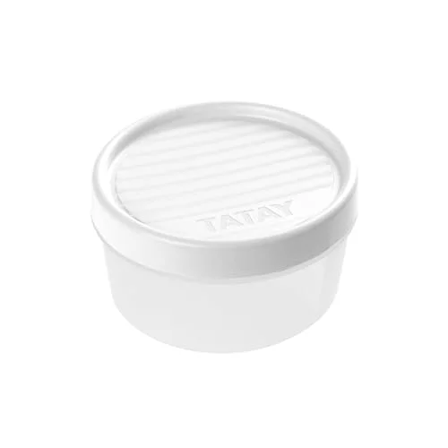 Tatay Matlagringsbehållare, vakuum, 0,5 l kapacitet, skruvlock, BPA fri, lämplig mikrovågsugn och diskmaskin, vit. Mått: 12 x 6,6 cm 8411801160619