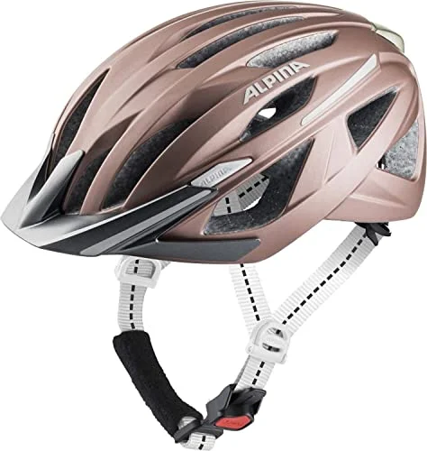 ALPINA HAGA, rose matt, 55 59 cm, cykelhjälm för damer och herrar, hög säkerhet komfort med Ergo Flex integrerat ljus 4003692330826