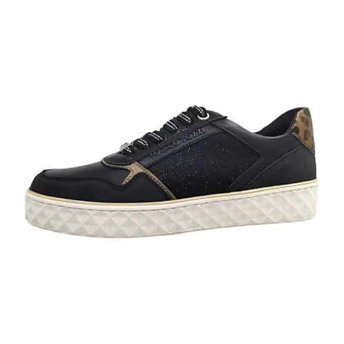 MARCO TOZZI Laced 2 23762 43 sneakers för kvinnor, Svart kam, 41 EU 4064232052882