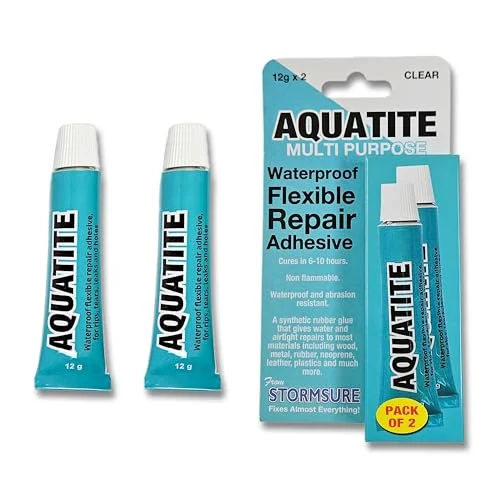 Aquatite vattentätt flexibelt reparationslim 12 g (paket med 2) - Perfekt för en mängd reparationer: Starka, flexibla och hållbara reparationer 5060219662975