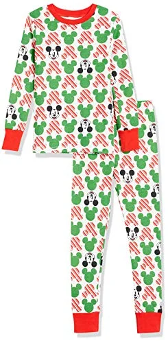 Amazon Essentials Disney pojkars snug-fit bomullspyjamas nattkläder, Musse semester baby och barn, 10 195111180588