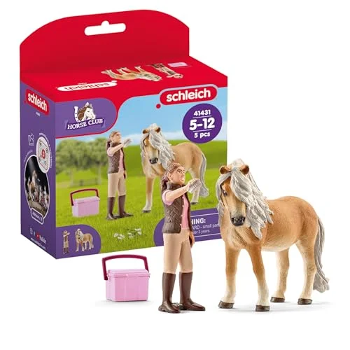 schleich 41431 hästskötare med Island ponny sto från 5 år, Horse Club lekset, delar, exklusiv på Amazon 4059433570648