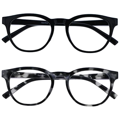 Opulize Blu 2 pack blått ljus blockerar läsglasögon svart grå sköldpadda dator män kvinnor BB5 1W +2,50 5055955381204