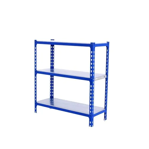 SimonRack Förvaringshylla 3 Hyllplan, 1000x800x500 mm Garagehylla i Blå/Galvaniserad, 180 kg Belastning per Hyllplan Simoclick 8425437085246