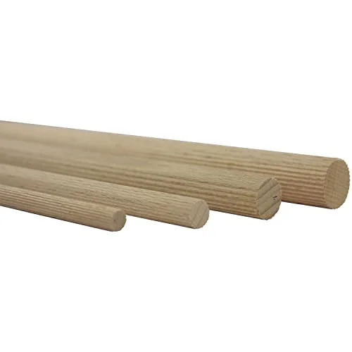 Vasalat Trästavar räfflade för pyssel 100 cm x 8/10 mm bok naturligt innehåll 20 stycken 9010582003192