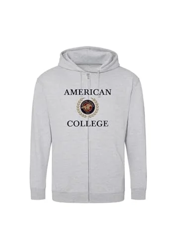 AMERICAN COLLEGE USA tröja med tryck varma kläder unisex barn pojkar och flickor casual modell ACSZW7 MELL grå 12 år, Färg: grå, �r 3666052678061