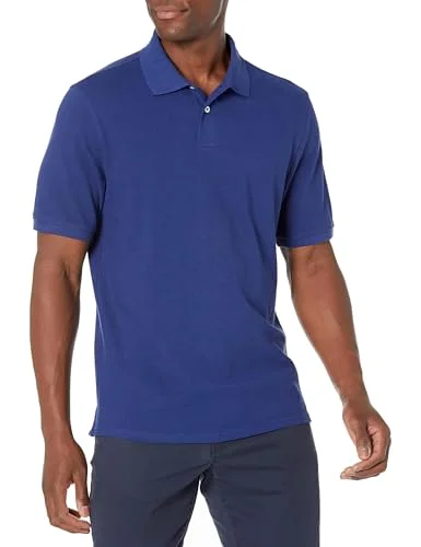 Amazon Essentials mäns Regular-Fit Cotton Pique pikétröja (Finns i stora och långa), marinblå, X-Large 842354100131