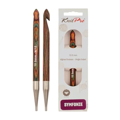 KnitPro K20754 Tunisisk virkad nål, trä, flerfärgad, 15 cm/10 mm 8904086299339