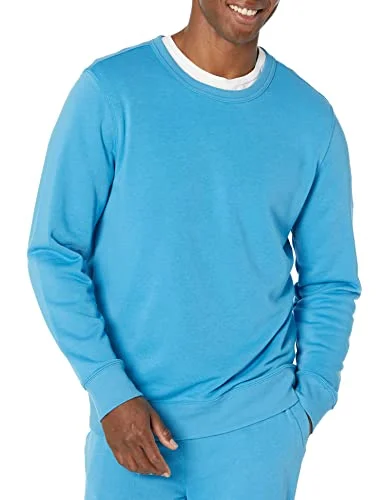 Amazon Essentials lätt långärmad fransk frotté rund hals sweatshirt för män (finns i stor och lång), turkosblå, X Small 196433881078