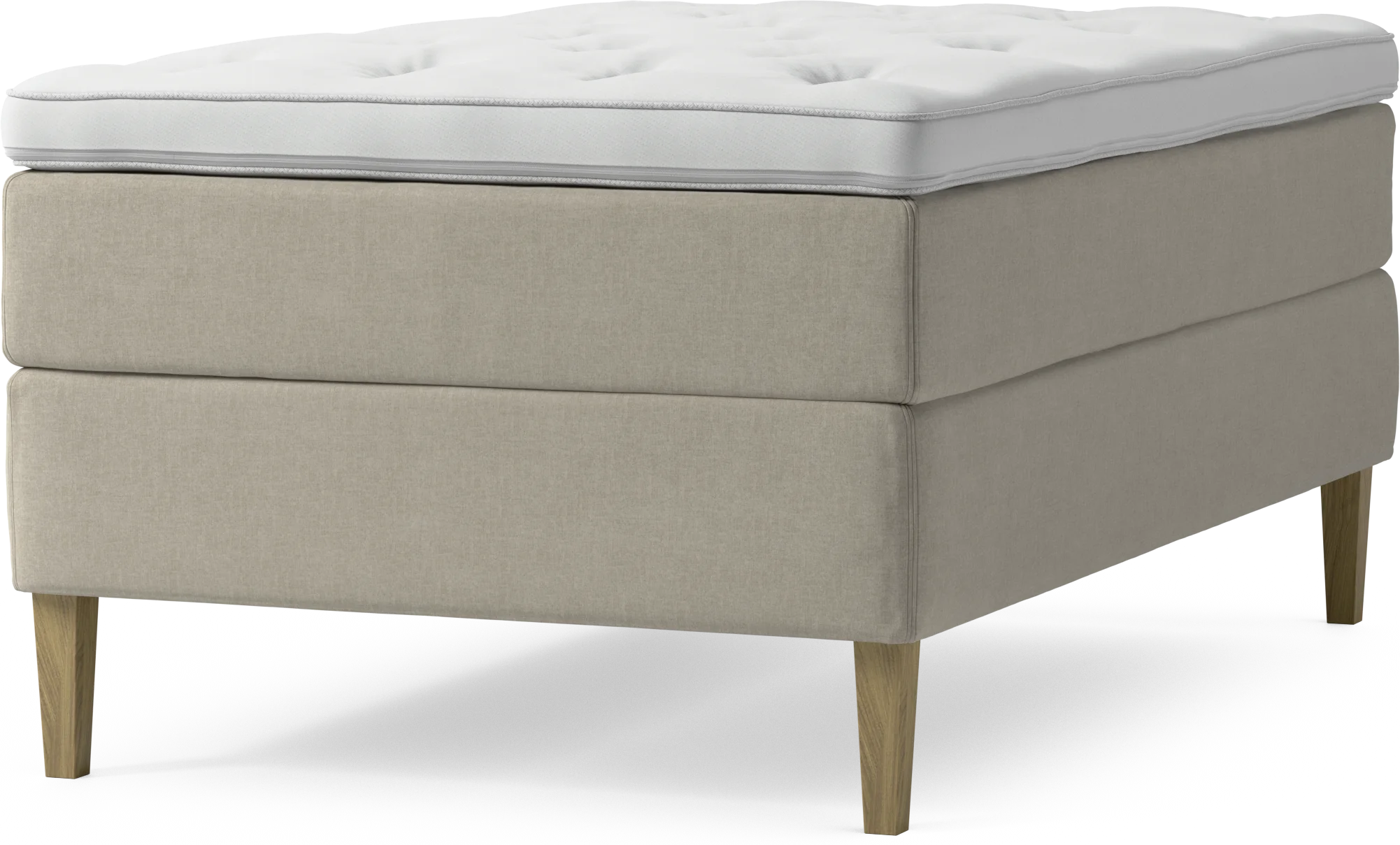 Delux Dream Kontinentalsäng, enkelsäng 120 cm med bäddmadrass och sängben VYnMD