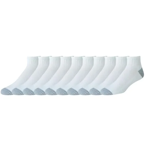 Amazon Essentials ankelstrumpor för män av bomull, bekväma, fukttransporterande, vadderade, 10 par, vit, 4145 194223246632