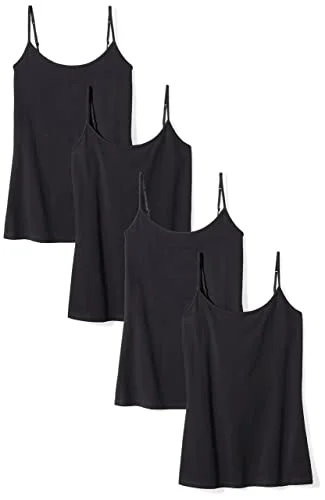 Amazon Essentials Women's Kamisol smal passform, Pack of 4, Svart, S 191770286555