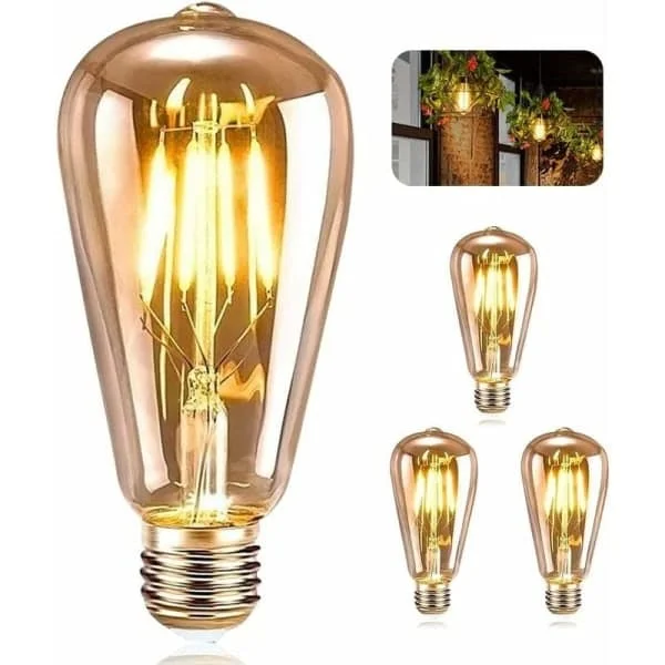 1 st 4W Edison LED-lampa E27 ST64 (=40W dekorativa glödlampor), 470Lm varmvit 2700K, vintage lampa retro Bu – Perfet Fy08-y-006210 1 st 4W Edison LED-lampa E27 ST64 (=40W dekorativa glödlampor), 470Lm varmvit 2700K, vintage lampa retro Bu – Perfet Fy08-y-006210