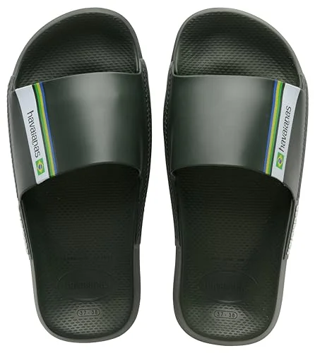 Havaianas Slide Brasil, unisex flip flops för vuxna, grön oliv, 35/36 EU 7909989036136