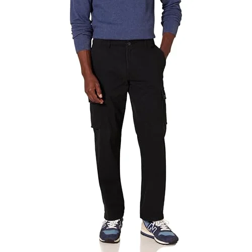 Amazon Essentials Men's Stretchiga cargobyxor med rak passform (finns i Big & Tall), Svart, 38W / 34L 191770919026