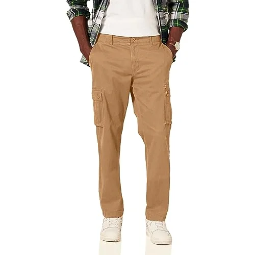 Amazon Essentials Men's Stretchiga cargobyxor med rak passform (finns i Big & Tall), Mörk kaki brun, 32W / 32L 191770914878