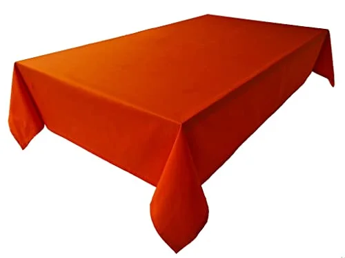 Högkvalitativ bordsduk, bordslinne av 100 % bomull, kollektion, koncept, färg och storlek valbar (bordsduk oval 150 x 260 cm, orange) 4260585474795