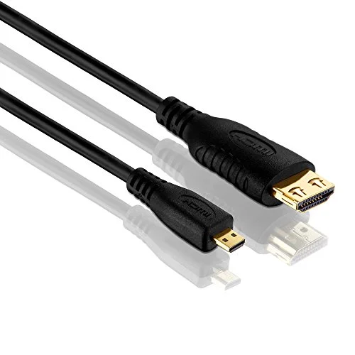 PureLink PI1300 030 High Speed Micro HDMI adapterkabel med Ethernet (4K UltraHD (2160p), Ethernet), A kontakt till kontakt, certifierad, 3,00 m, svart 4260134120227