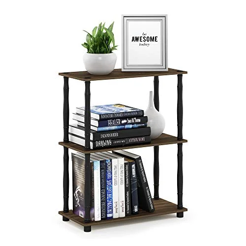 Furinno verktygslösa hyllor, trä, Columbia valnöt/svart, en storlek 810006770612