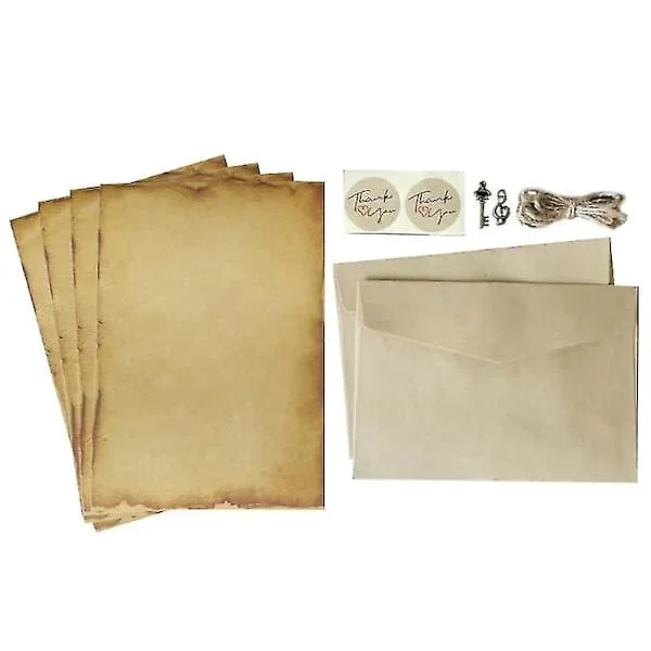 1 Set Antikt Brevpapper A5 Kraft Brevpappersset För Inbjudningar COQQ-99108-1 1 Set Antikt Brevpapper A5 Kraft Brevpappersset För Inbjudningar COQQ-99108-1