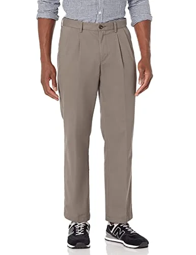 Amazon Essentials herr klassisk passform skrynkelfri veckad chinos byxa (finns i stora och långa), brungrå, 29 B x L 191770054246