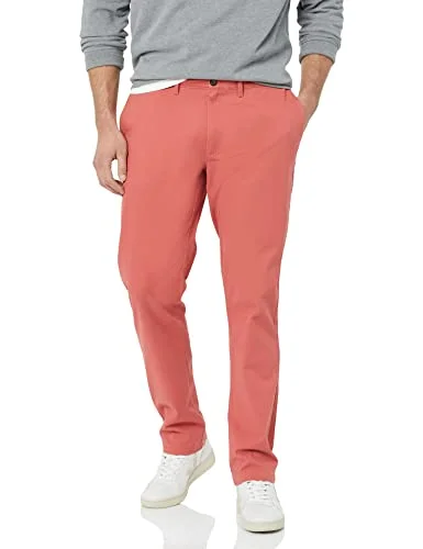 Amazon Essentials Herr Skinny Fit Casual Stretch Chino Byxa, Tvättad Röd, 40 W x 30 L 196433109387