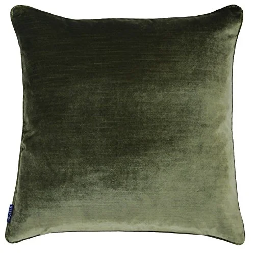 Riva Paoletti Luxe sammet kuddöverdrag olivgrön mjukt sammetstyg vändbart dold dragkedja maskintvättbar 100% polyester 55 x cm (22 22 tum) 5025532282767