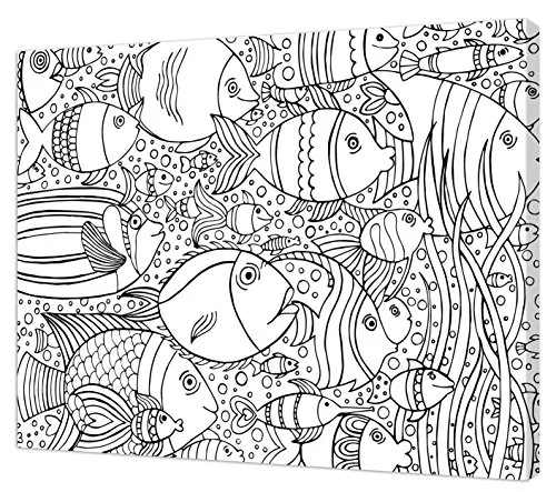 Pintcolor 7171.0 ram med färgtryckt duk, granträ/bomull, vit/svart, 50 x 40 3,5 cm 8027565211094