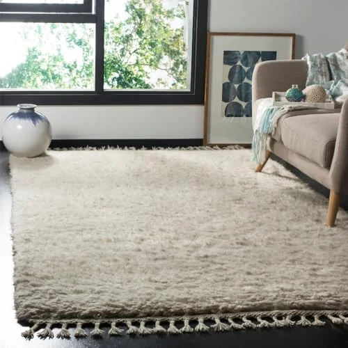 Safavieh Curtiz ullmatta, handknuten Nya Zeeland ullblandning matta i Taupe, 152 x 243 cm 889048489899