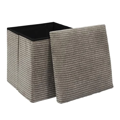 HOME DECO FACTORY, HD0274, Cotele Scott Taupe Hopfällbar puff, Mjukhet, Mobil, Sits, Fällbar kista och soffa, 38 x cm, Sitthöjd 3664944612469