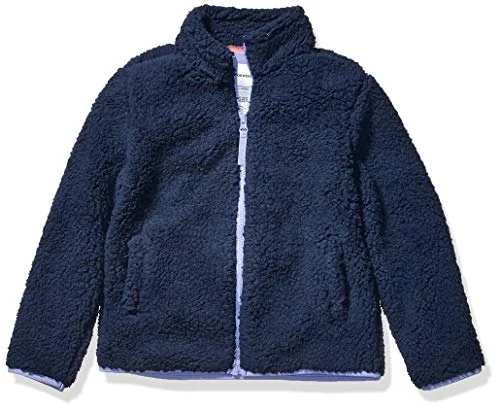 Amazon Essentials Flickor Sherpa Fleece Full Zip Jacka, Tvättad Marinblå, Medium 194223211050