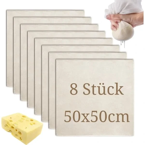 1 pc reusable straining cloth, 50 x 50 cm unbleached cheesecloth filter cloth for straining liquids, baking and cheesemaking, SD HY-GD-073106743