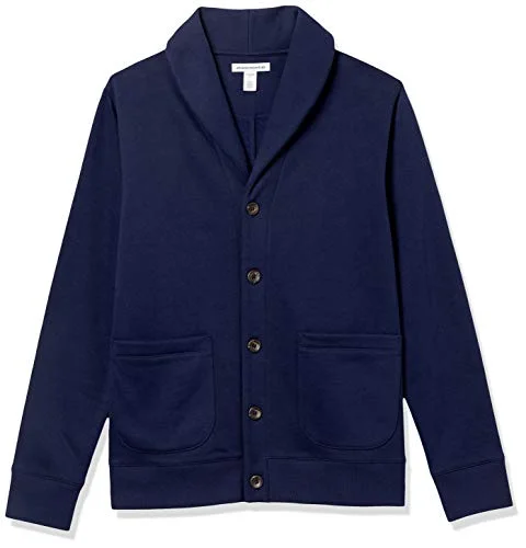 Amazon Essentials långärmad fleece sjalkrage kofta, marinblå, Small 195111085999