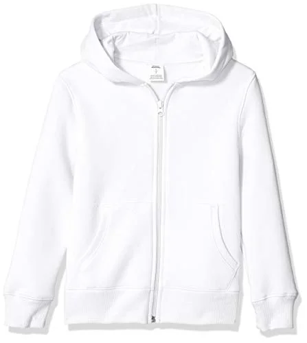 Amazon Essentials huvtröjor vit tröja med dragkedja, X-Small, fleece 194223207190