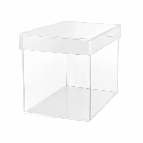 TUKA-i-AKUT 30 x cm akrylbox 5-seitig med däck, Würfelform akryl schaukasten genomskinlig presentask, präsentationsbox för museum Sammler Schmuck Kosmetik Deko Aufbewahrung, TKD8254 6975990037685