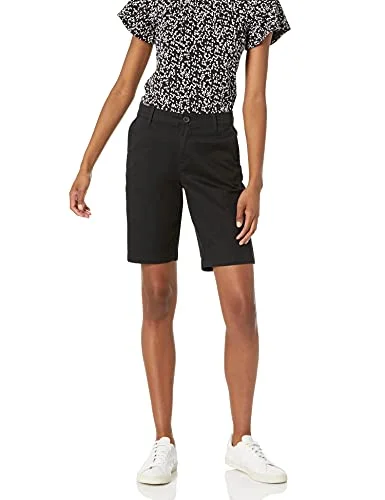 Amazon Essentials Bermudashorts för kvinnor med medelhög midja och 25 cm innerbenlängd, svart, 42 195111433387