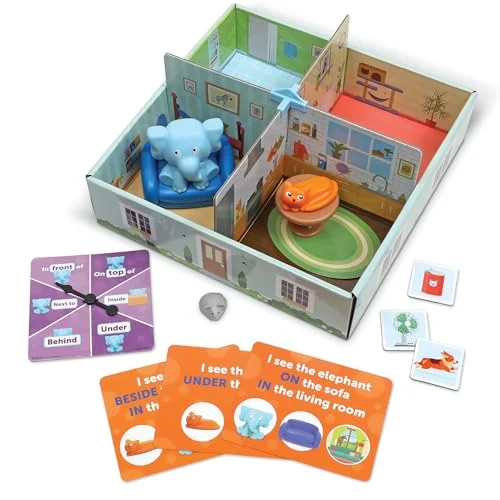 Learning Resources Elefanten i rummet aktivitetsset med positionsord, 4+ år, pedagogiska spel, spel för barn 4 8, brädspel 6 765023054545
