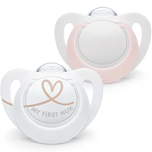 NUK Star napp för nyfödda 0–2 månader - BPA-fria silikonnappar - Rosa - 2 st 4008600401933