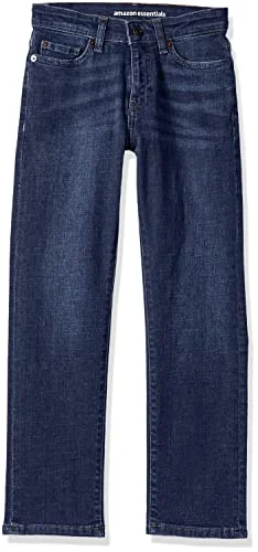 Amazon Essentials pojkjeans, normal rak passform, mörk tvätt, 14 191770585757
