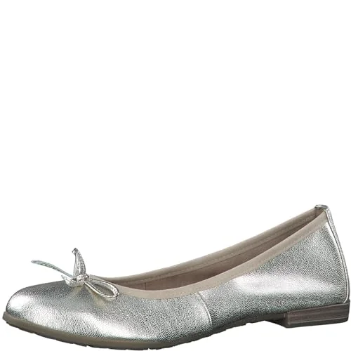 MARCO TOZZI Dam, läder, mjuk känsla ME fotsäng, 22210041 ballerinaskor, Guld, 37 EU, EU 4064231629368