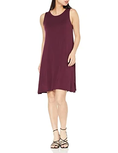 Amazon Essentials damlinne swingklänning (finns i plusstorlek), vinröd, X Small 195111807447